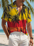 Gradient 3D Print Men's Summer Shirt – Short Sleeve Casual