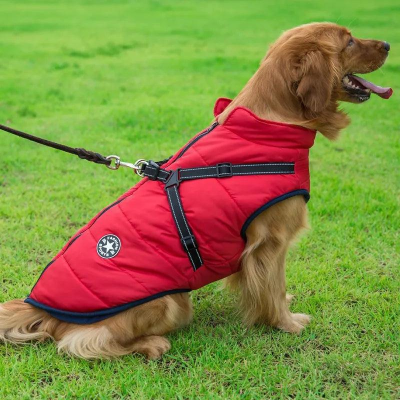 Winter Warm Dog Coat – Met Harnas voor Grote Honden