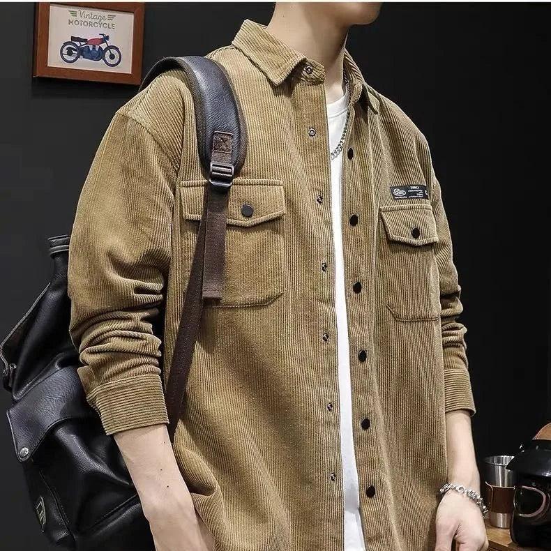 Casual Corduroy Jack met coltrui – Heren Lente & Herfst Kleding
