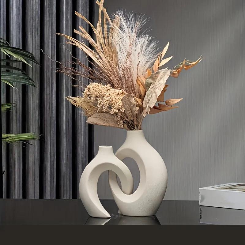 Holle Scandinavische keramische vazen ​​- Set van 2 moderne decoratie