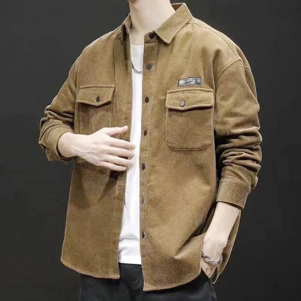 Casual Corduroy Jack met coltrui – Heren Lente & Herfst Kleding