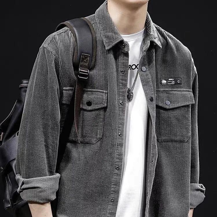 Casual Corduroy Jack met coltrui – Heren Lente & Herfst Kleding