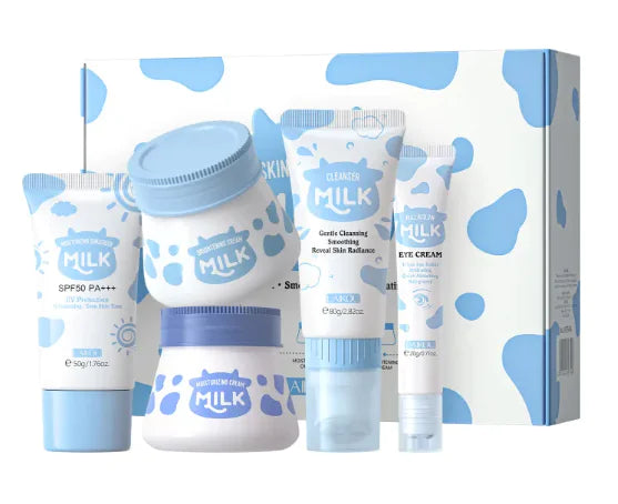 Milk Essence Facial Hydration Kit - 5-Piece Skincare Set